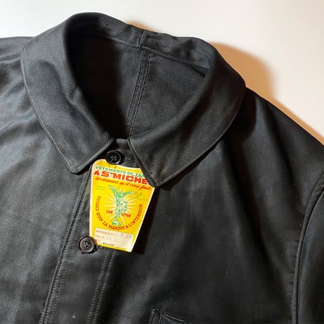 1940's〜 A  ST.MICHEL Black Moleskin Jacket Deadstock