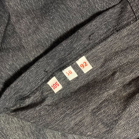 1950's French Unknown Black Chambray Trousers Deadstock