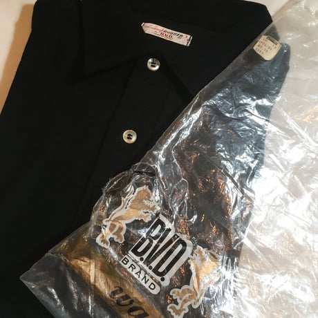 1960's B.V.D. Black Polo S/S Shirt Deadstock