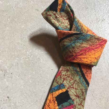 1960's Unknown Cotton Batik Necktie