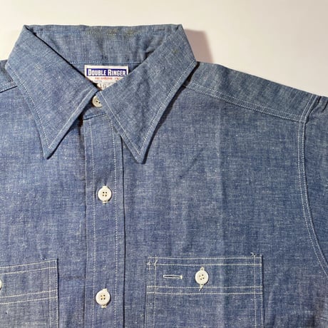 1950〜60's DOUBLE RINGER Chambray S/S Shirt Deadstock