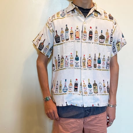 1960's THE MEN'S SHOP Linen S/S Shirt