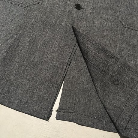 1950's French Unknown Black Chambray Atelier Coat Deadstock