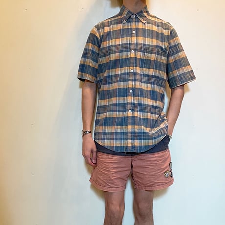 1960's h.i.s Indian Madras S/S Shirt