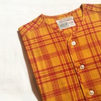 1960's DONEGAL Indian Madras Henleyneck S/S Shirt Deadstock