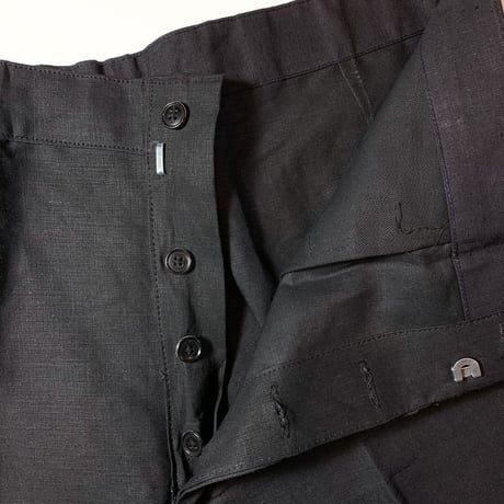 1950's VETRA Black Linen Trousers Deadstock