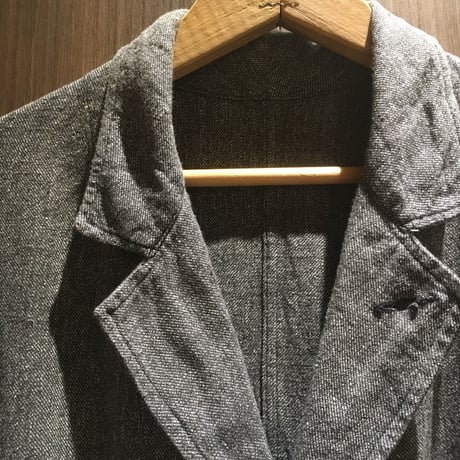 1950's French Unknown Black Chambray Atelier Coat