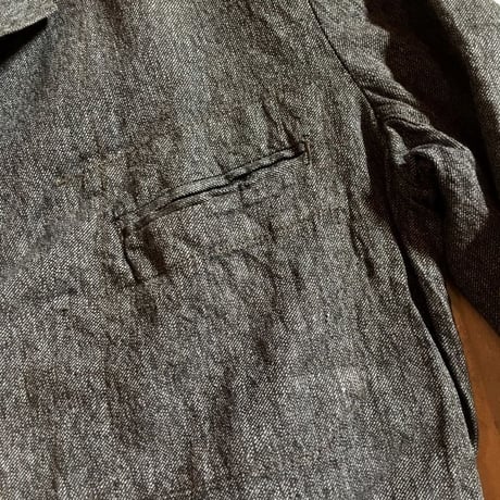 1950's French Unknown Black Chambray Atelier Coat