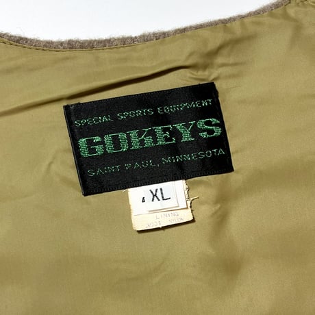 1960's GOKEYS Hunting Wool Vest