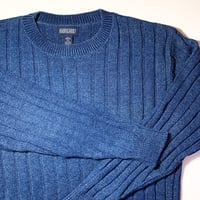 1990's LANDS' END Indigo Cotton Sweater
