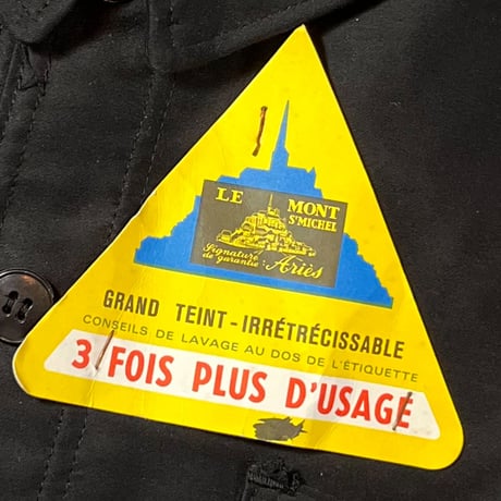 1940〜50's LE MONT ST MICHEL Black Moleskin Jacket Deadstock