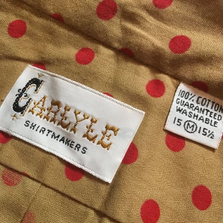 1960's CARLYLE Dots L/S Shirt Deadstock