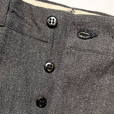 1940's Unknown Black Covert Trousers Deadstock