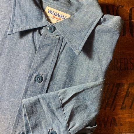 1960's WEAR WELL Chambray L/S Shirt Deadstock