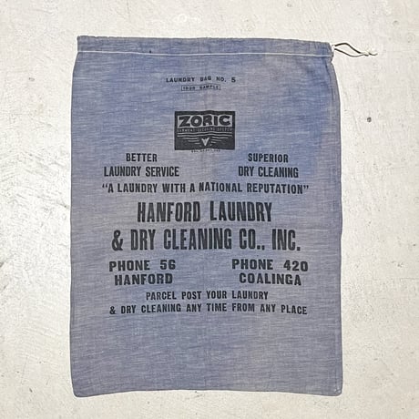 1930's〜 Unknown Chambray Laundry Bag