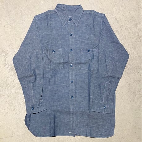 1940's〜 US.NAVY Chambray L/S Shirt Deadstock