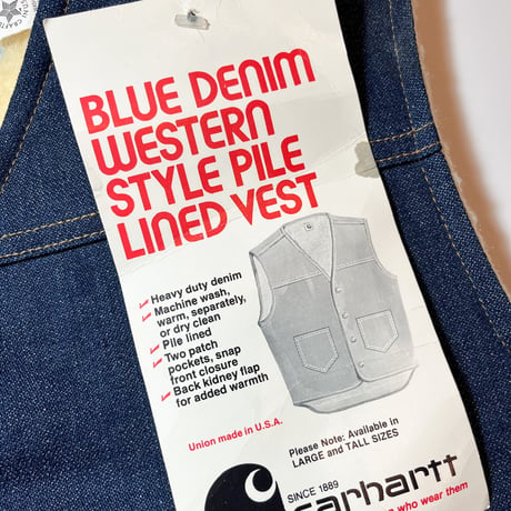 1980's Carhartt Denim Vest Deadstock