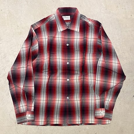 1960's PENNEY'S Rayon L/S Shirt Deadstock