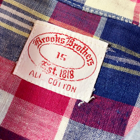 1960〜70's Brooks Brothers Indian Madras S/S Shirt