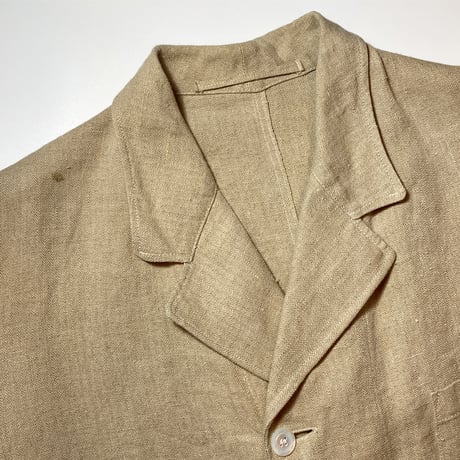 1940's French Unknown Herringbone Linen Jacket