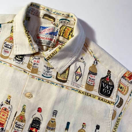 1960's THE MEN'S SHOP Linen S/S Shirt