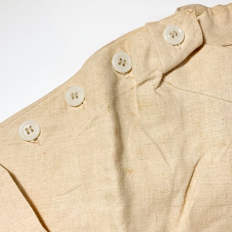 1940's〜 French Military Hospital Linen S/S Shirt Deadstock