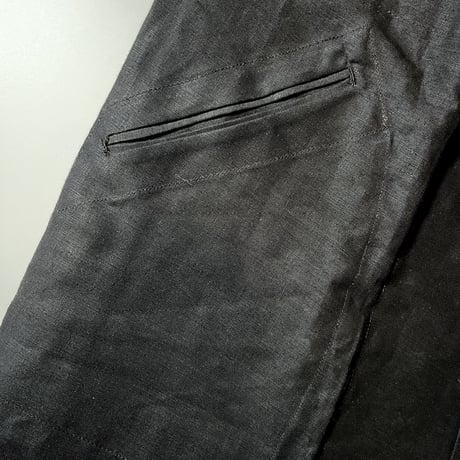 1950's AU MOLINEL Black Linen Coat Deadstock