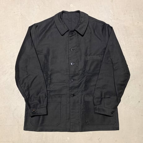 1950's Dumont-d'urville Black Moleskin Jacket Deadstock