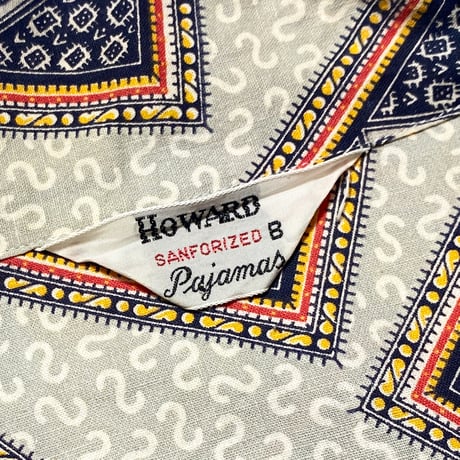 1960's HOWARD Pajama L/S Shirt