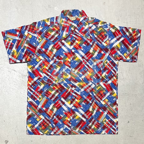 1950's Tropical Seersucker S/S Shirt Deadstock