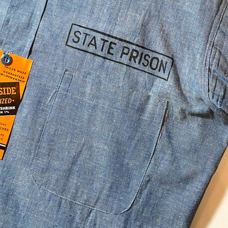 1960's RIVERSIDE Prisoner Chambray L/S Shirt Deadstock