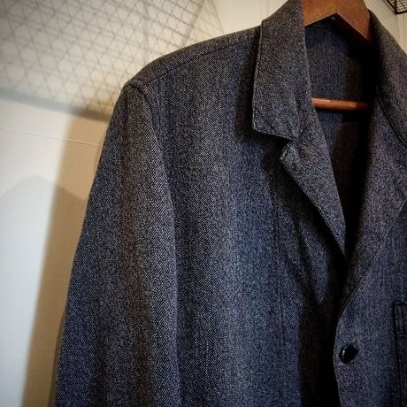 1950's French Unknown Black Chambray Atelier Coat