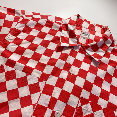1950's〜 Unknown Checkered Flag Pattern S/S Shirt