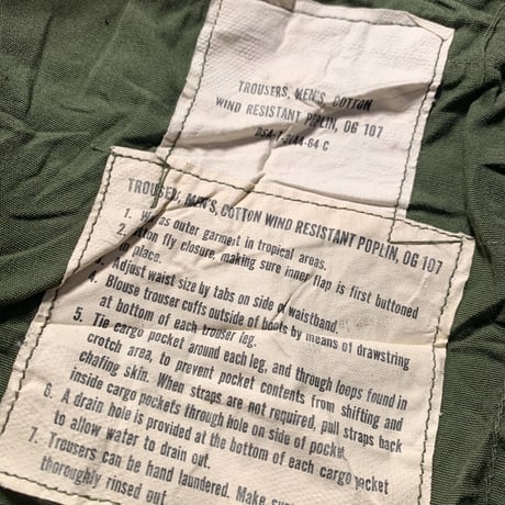 1960's US.ARMY Jungle Fatigue 1st Trousers