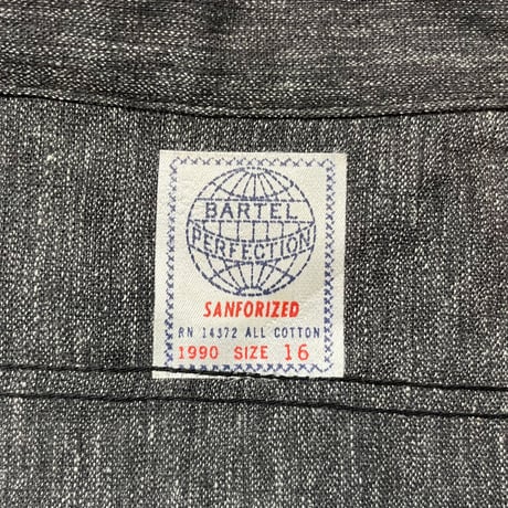 1940〜50's BARTEL PERFECTION Black Chambray L/S Shirt Deadstock