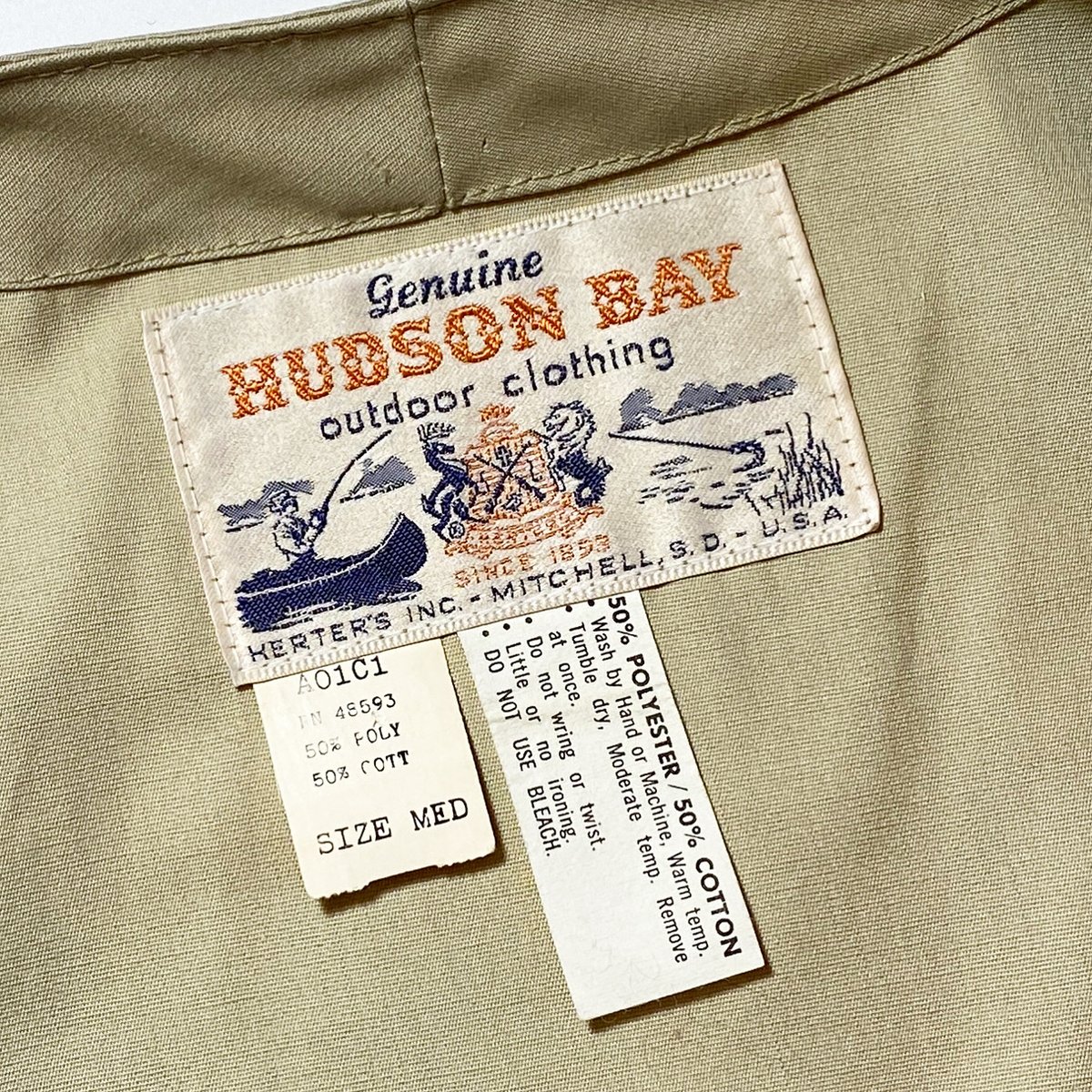 1960's~ HUDSON BAY コットンポプリン フィッシングジャケット 1960's~ HUDSON BAY コットンポプリン フィッシングジャケット