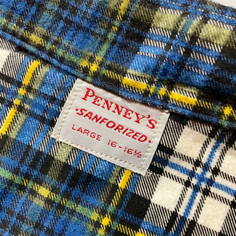 1960's PENNEY'S Flannel L/S Shirt Deadstock