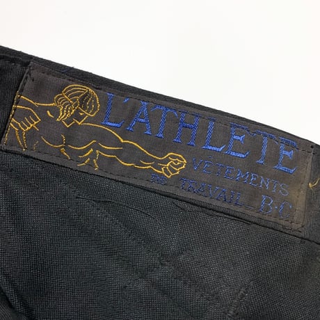 1930's〜 L'ATHLETE Black Moleskin Trousers Deadstock