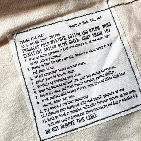 1970's US.ARMY M-65 Field Trousers Deadstock
