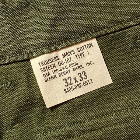1960's US.ARMY Utility Trousers Deadstock