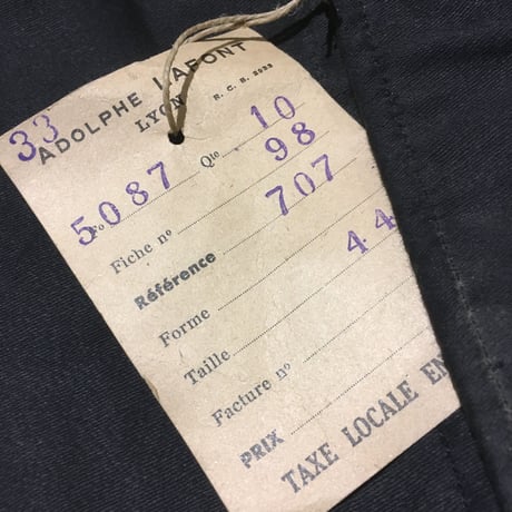 1950's ADOLPHE LAFONT BIack Moleskin Jacket Deadstock