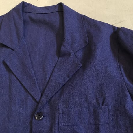 1950's〜 French Unknown Blue Chambray Atelier Coat Deadstock