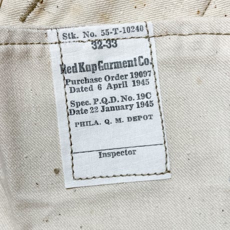 1940's US.ARMY M-45 Chino Trousers Deadstock