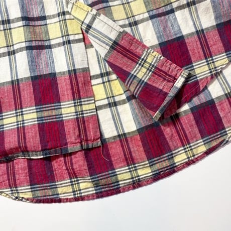 1960's h.i.s Indian Madras L/S Shirt