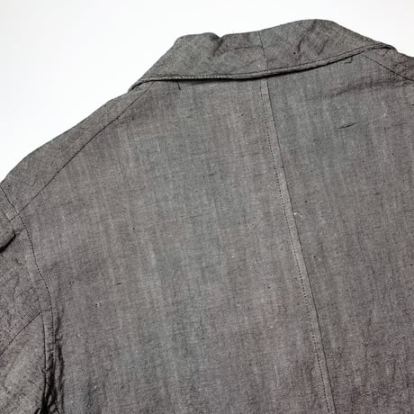 1940's French Unknown Gray Chambray Atelier Coat
