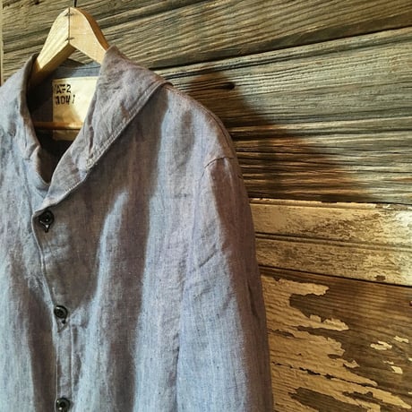1960's French Navy Linen Shawl Collar Coverall