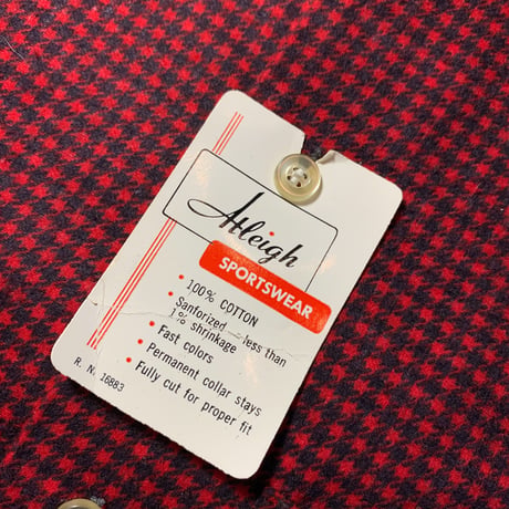 1960's Atleigh Flannel L/S Shirt Deadstock