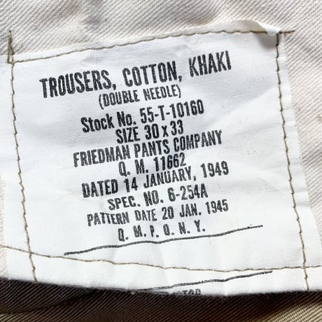1940's US.ARMY M-45 Chino Trousers