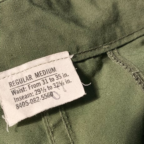 1960's US.ARMY Jungle Fatigue 2nd Trousers