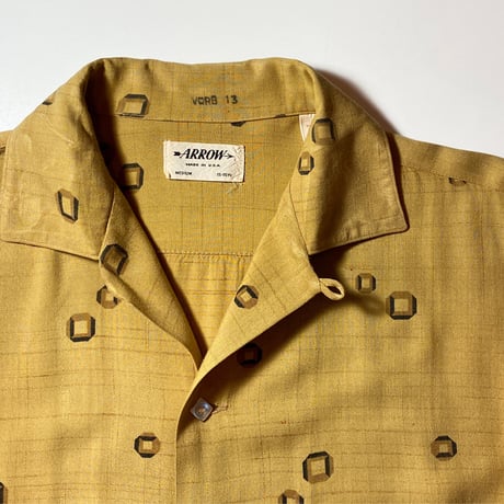 1950〜60's ARROW Rayon L/S Shirt
